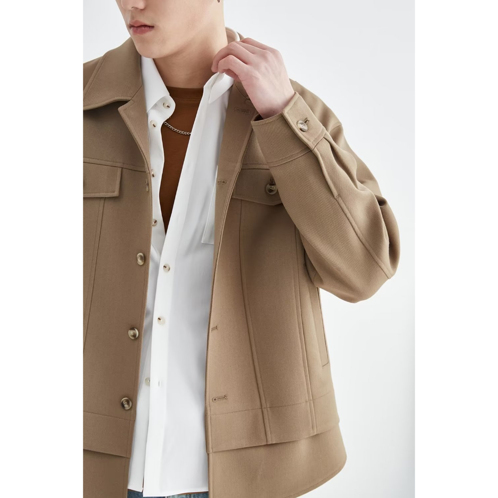 Áo Khoác Tay Dài Dáng Rộng Màu Trơn Phong Cách Hàn Quốc Thời Trang Cho Nam áo khoác nam đẹp simple jacket nam bigsize Fashion áo kiểu nam from rộng