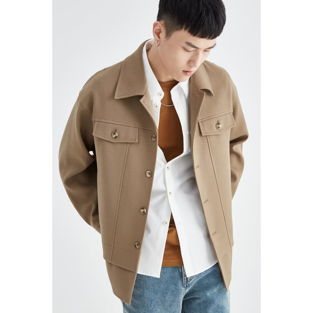 Áo Khoác Tay Dài Dáng Rộng Màu Trơn Phong Cách Hàn Quốc Thời Trang Cho Nam áo khoác nam đẹp simple jacket nam bigsize Fashion áo kiểu nam from rộng