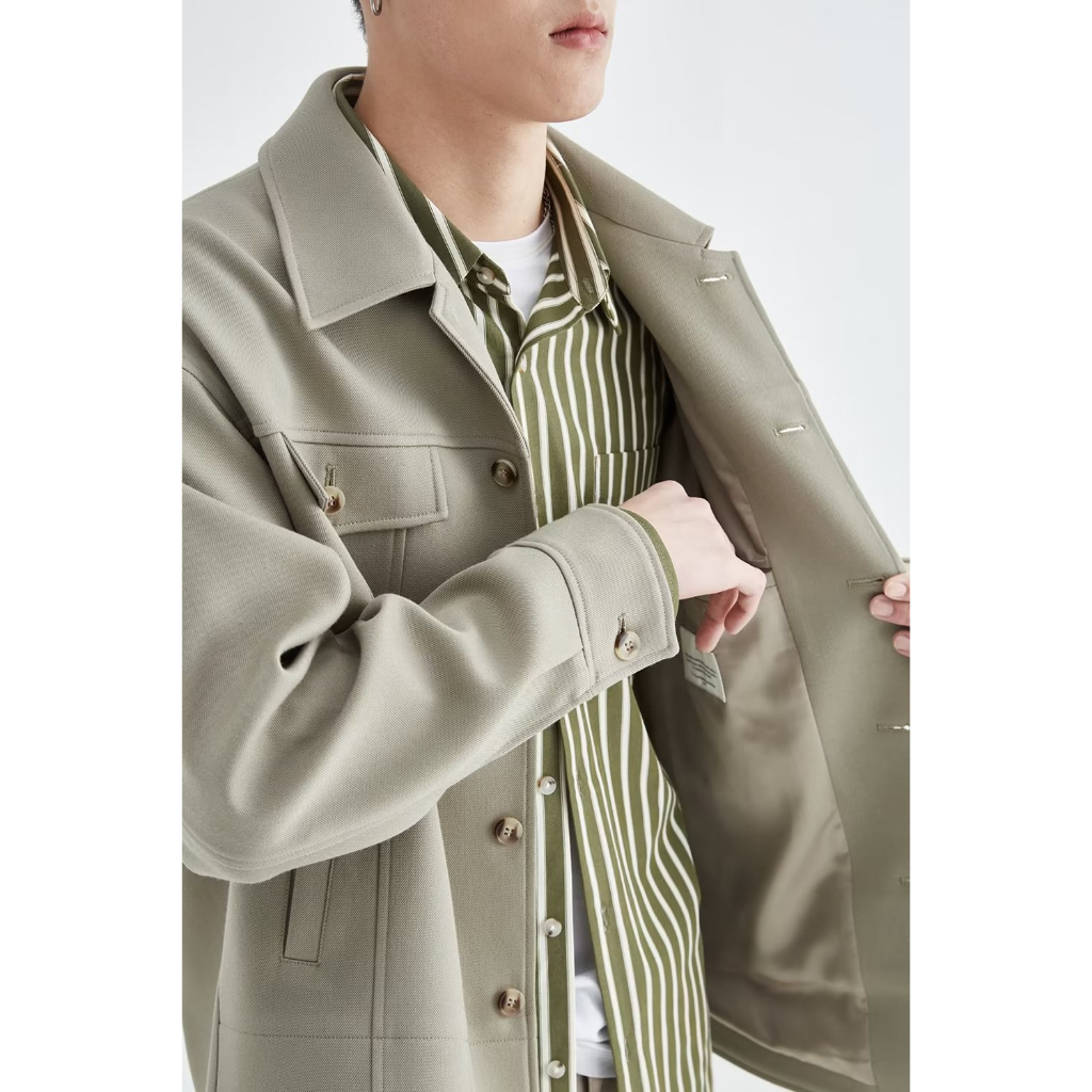 Áo Khoác Tay Dài Dáng Rộng Màu Trơn Phong Cách Hàn Quốc Thời Trang Cho Nam áo khoác nam đẹp simple jacket nam bigsize Fashion áo kiểu nam from rộng