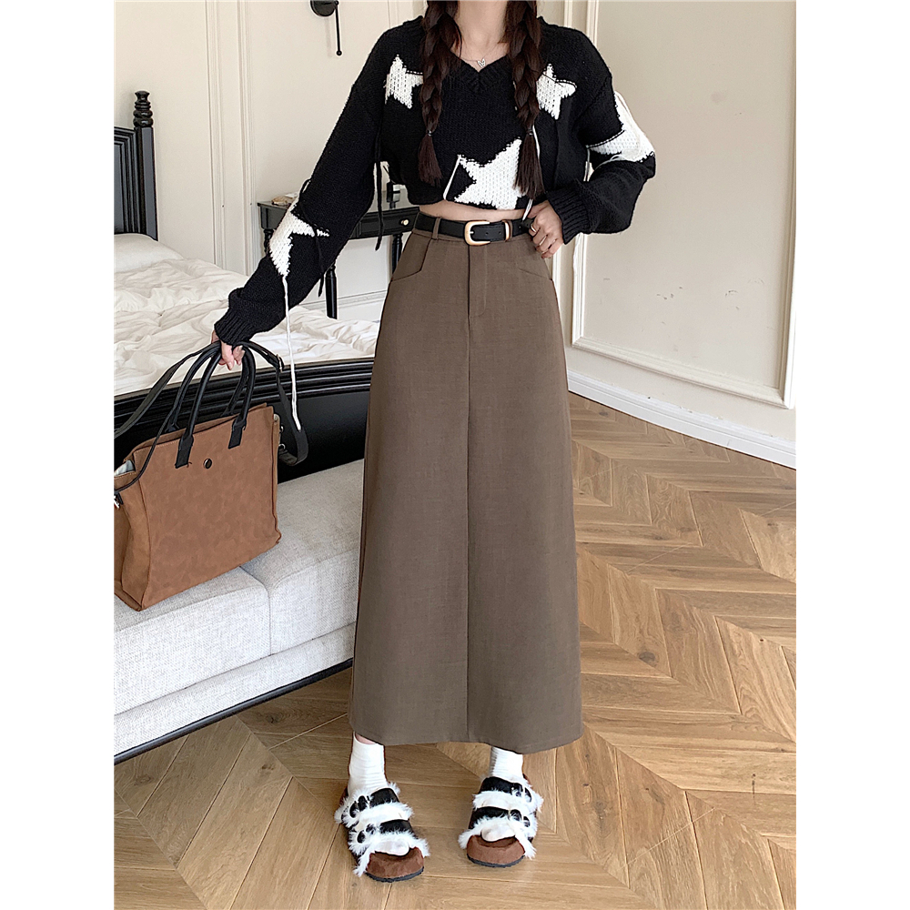 Xiaozhainv Chân Váy Chữ a Lưng Cao Phong Cách Hàn Quốc Thanh Lịch Dành Cho Nữ