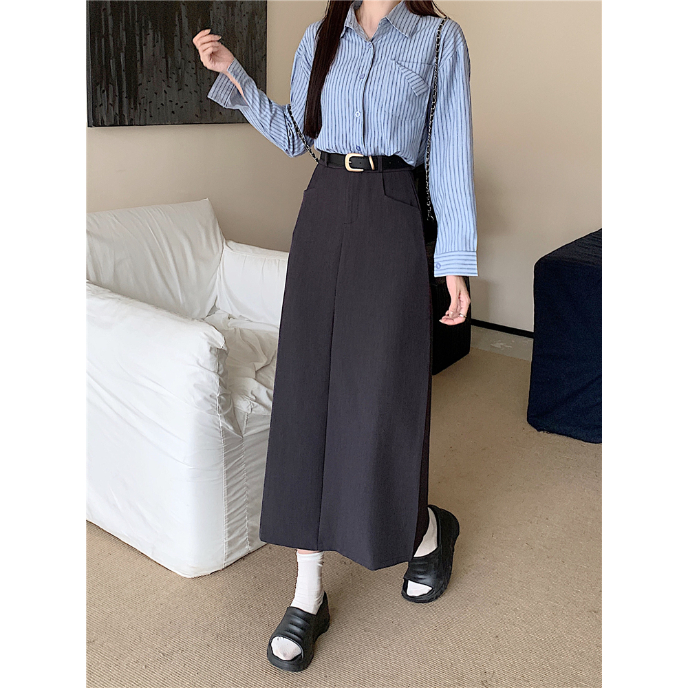 Xiaozhainv Chân Váy Chữ a Lưng Cao Phong Cách Hàn Quốc Thanh Lịch Dành Cho Nữ