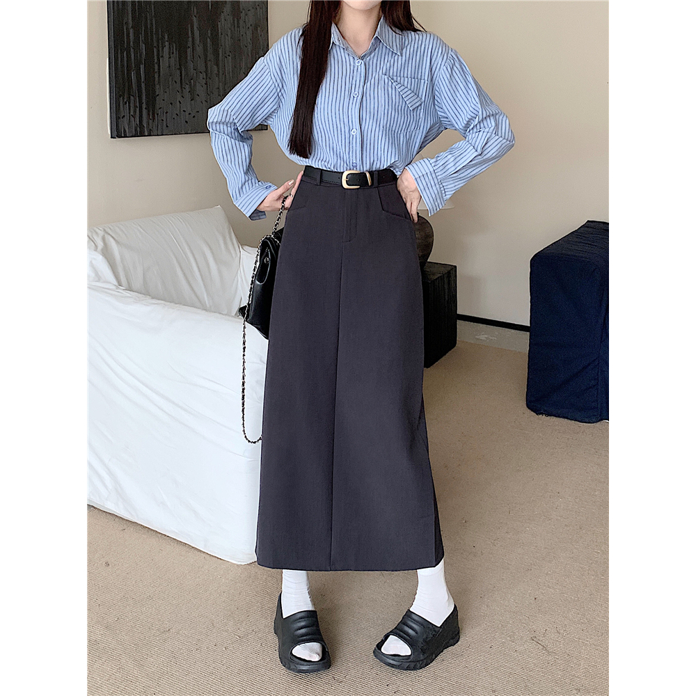 Xiaozhainv Chân Váy Chữ a Lưng Cao Phong Cách Hàn Quốc Thanh Lịch Dành Cho Nữ