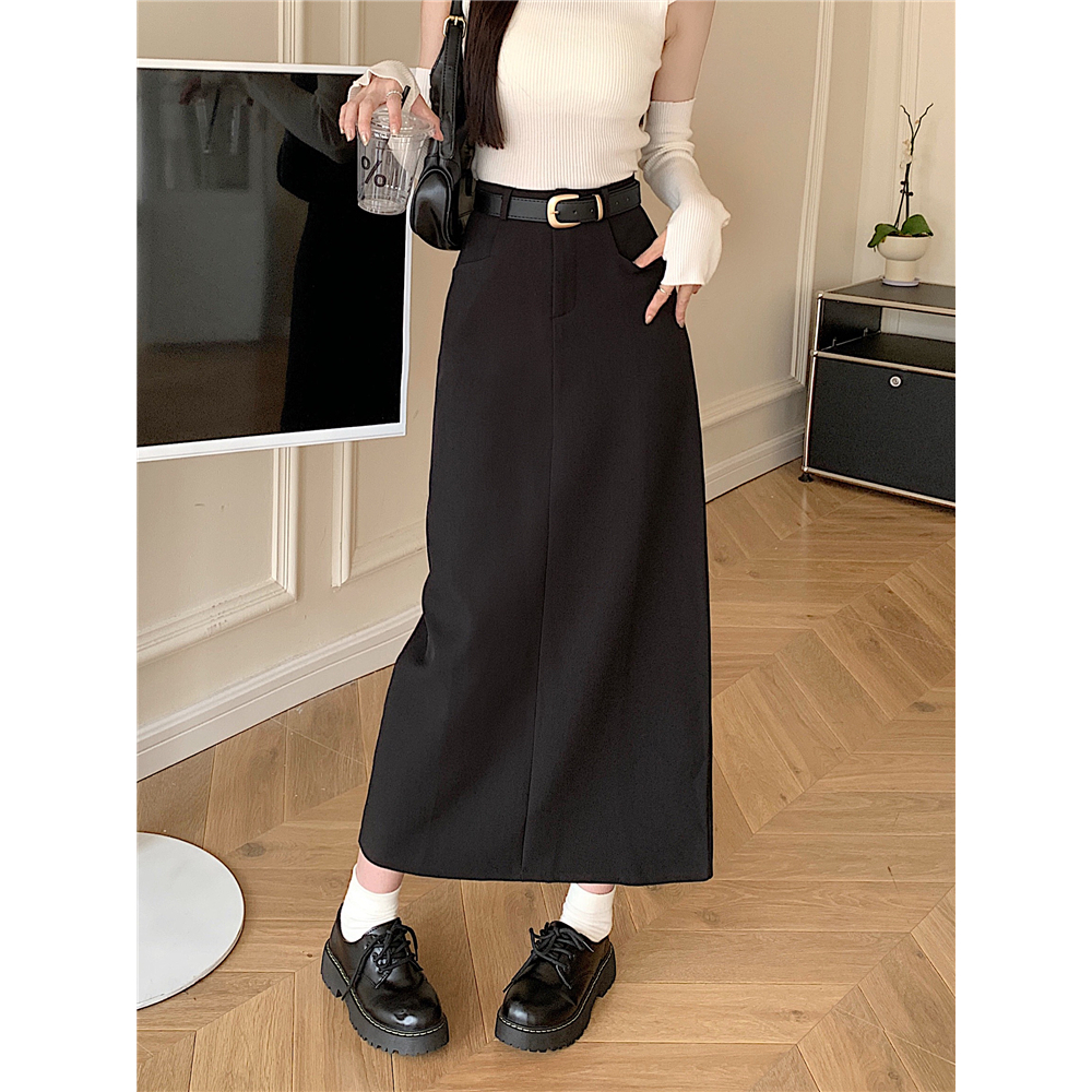 Xiaozhainv Chân Váy Chữ a Lưng Cao Phong Cách Hàn Quốc Thanh Lịch Dành Cho Nữ