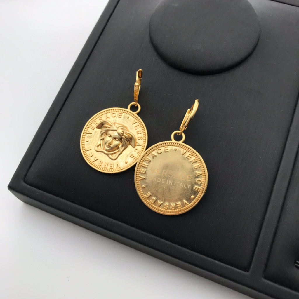 Versace Bông Tai Tròn Phong Cách vintage Thời Trang Dành Cho Nữ