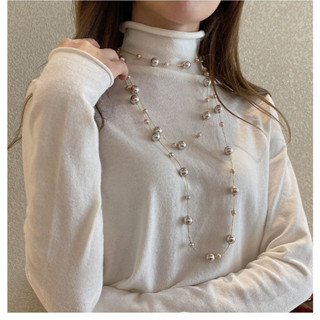 Vòng cổ Dài Nhiều Lớp Đính Ngọc Trai Nhân Tạo Phong Cách Cổ Điển Mẫu Mới 2025 Dành Cho Nữ