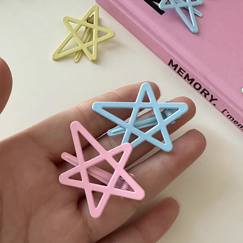 Miumiua🔮Kẹp Tóc Ngôi Sao Dopamine Năm Cánh Màu Sắc Ngọt Ngào Đơn Giản