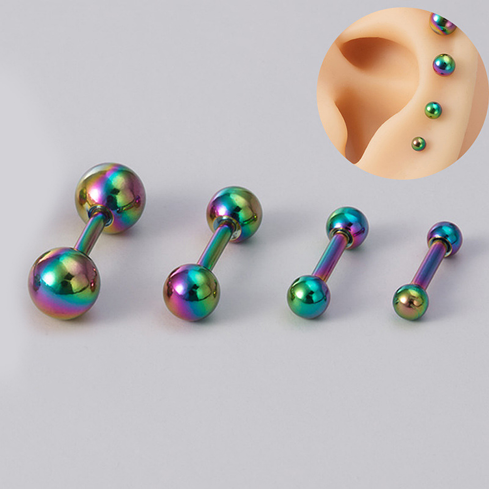 1 Khuyên Tai 20g / 14g Hình Tròn Bằng Thép Không Gỉ