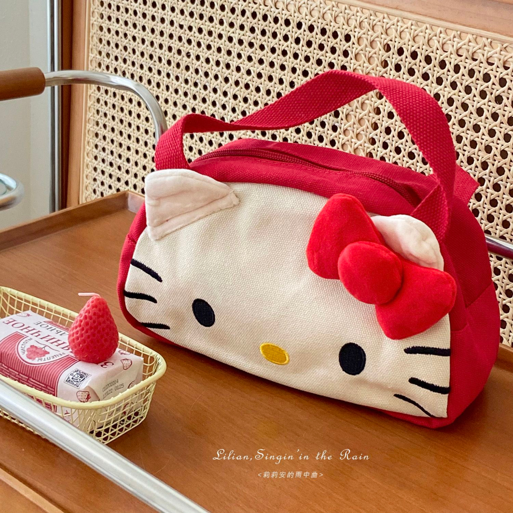 Hoạt Hình Túi Đựng Mỹ Phẩm Chăm Sóc Da Họa Tiết Hello Kitty Phong Cách Nhật Bản