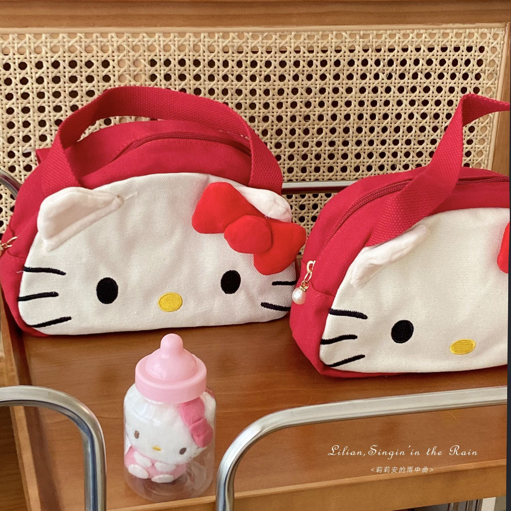 Hoạt Hình Túi Đựng Mỹ Phẩm Chăm Sóc Da Họa Tiết Hello Kitty Phong Cách Nhật Bản
