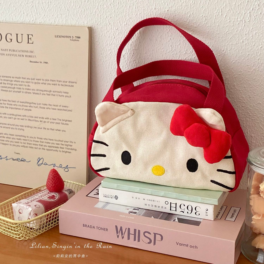 Hoạt Hình Túi Đựng Mỹ Phẩm Chăm Sóc Da Họa Tiết Hello Kitty Phong Cách Nhật Bản