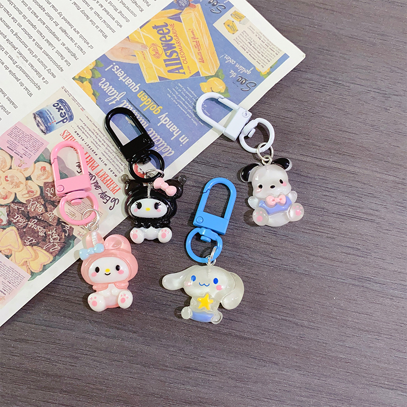 Miumiua🔮SANRIO Móc Khóa Nhựa Hình Cinnamoroll Kuromi Hoạt Hình Sanrio Dễ Thương
