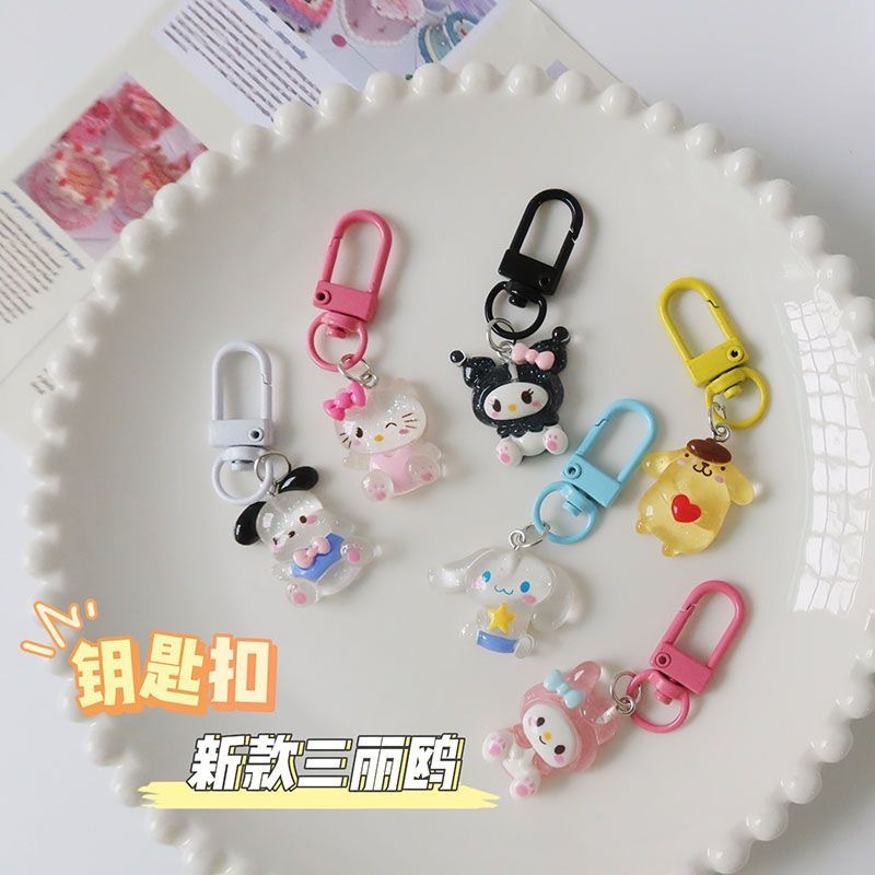 Miumiua🔮SANRIO Móc Khóa Nhựa Hình Cinnamoroll Kuromi Hoạt Hình Sanrio Dễ Thương
