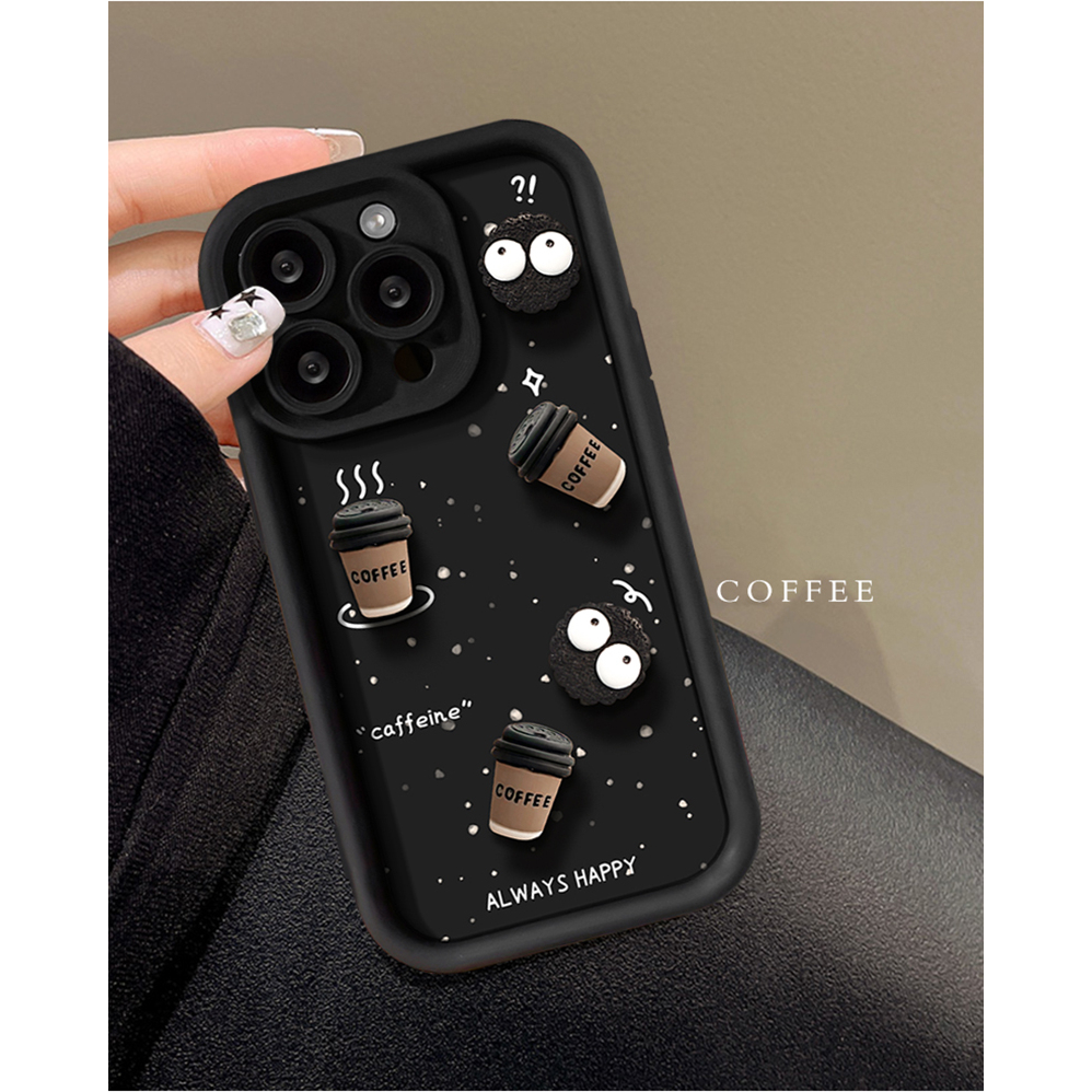 Ốp Điện Thoại Mềm In Hình Ly Cà Phê Hoạt Hình Cho iphone 15 14 13 12 11 pro x xs max xr 6 6s 7 8 plus