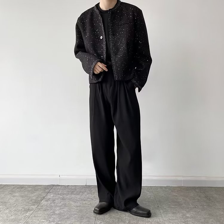 Fashion Áo Dạ Tweed Nam Tay Dài Xinh Đẹp Dáng Rộng Màu Sắc Đơn Giản Thoải Mái Hù Hợp Chất Nỉ Bông Nút Bấm  Áo Khoác Nam Phong Cách Hàn Quốc Cao Cấp Áo Jacket Nam