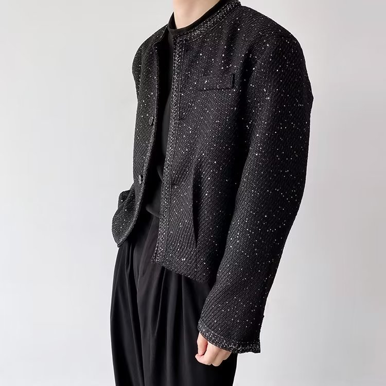 Fashion Áo Dạ Tweed Nam Tay Dài Xinh Đẹp Dáng Rộng Màu Sắc Đơn Giản Thoải Mái Hù Hợp Chất Nỉ Bông Nút Bấm  Áo Khoác Nam Phong Cách Hàn Quốc Cao Cấp Áo Jacket Nam