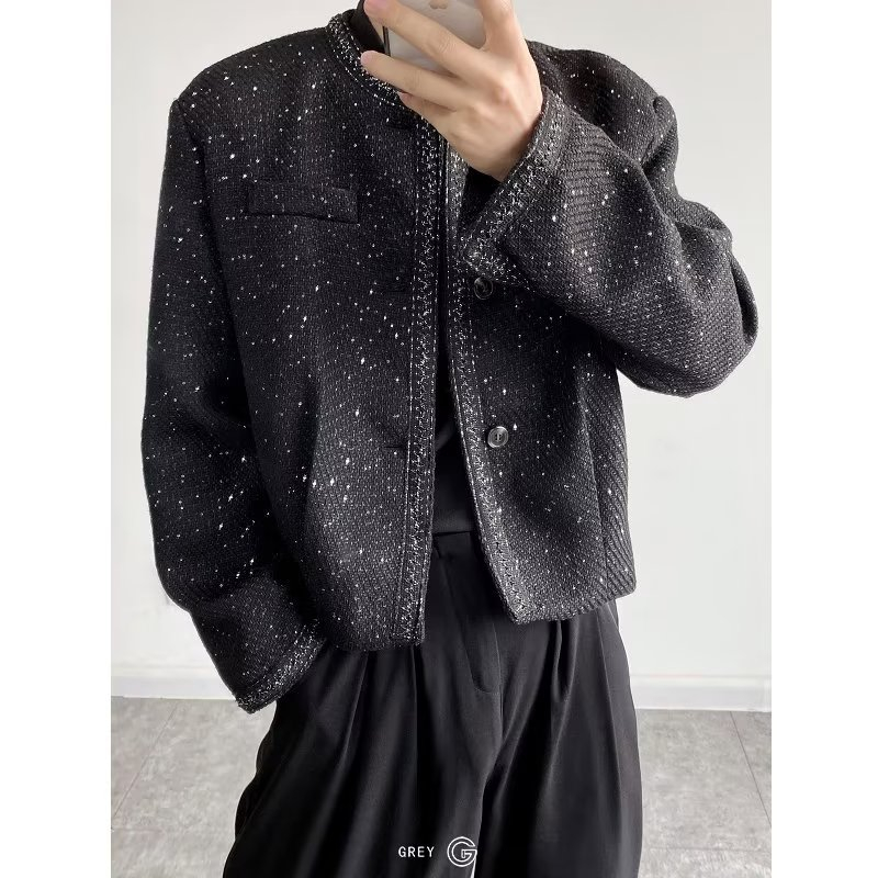 Fashion Áo Dạ Tweed Nam Tay Dài Xinh Đẹp Dáng Rộng Màu Sắc Đơn Giản Thoải Mái Hù Hợp Chất Nỉ Bông Nút Bấm  Áo Khoác Nam Phong Cách Hàn Quốc Cao Cấp Áo Jacket Nam