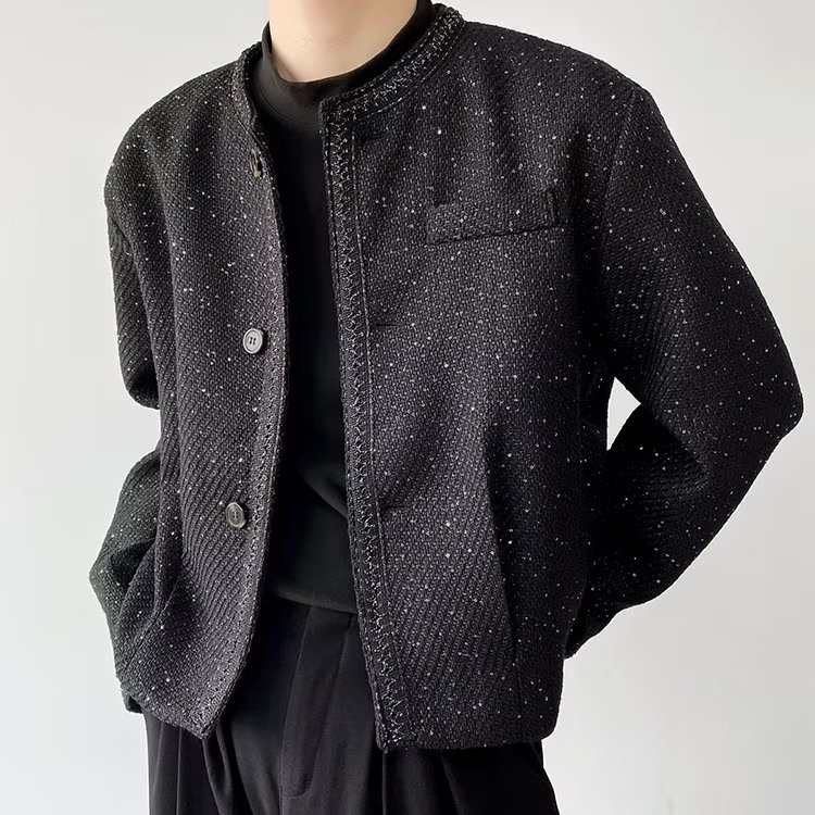 Fashion Áo Dạ Tweed Nam Tay Dài Xinh Đẹp Dáng Rộng Màu Sắc Đơn Giản Thoải Mái Hù Hợp Chất Nỉ Bông Nút Bấm  Áo Khoác Nam Phong Cách Hàn Quốc Cao Cấp Áo Jacket Nam
