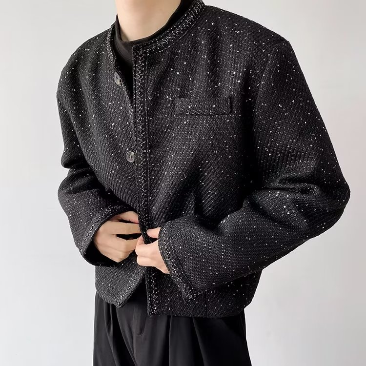 Fashion Áo Dạ Tweed Nam Tay Dài Xinh Đẹp Dáng Rộng Màu Sắc Đơn Giản Thoải Mái Hù Hợp Chất Nỉ Bông Nút Bấm  Áo Khoác Nam Phong Cách Hàn Quốc Cao Cấp Áo Jacket Nam