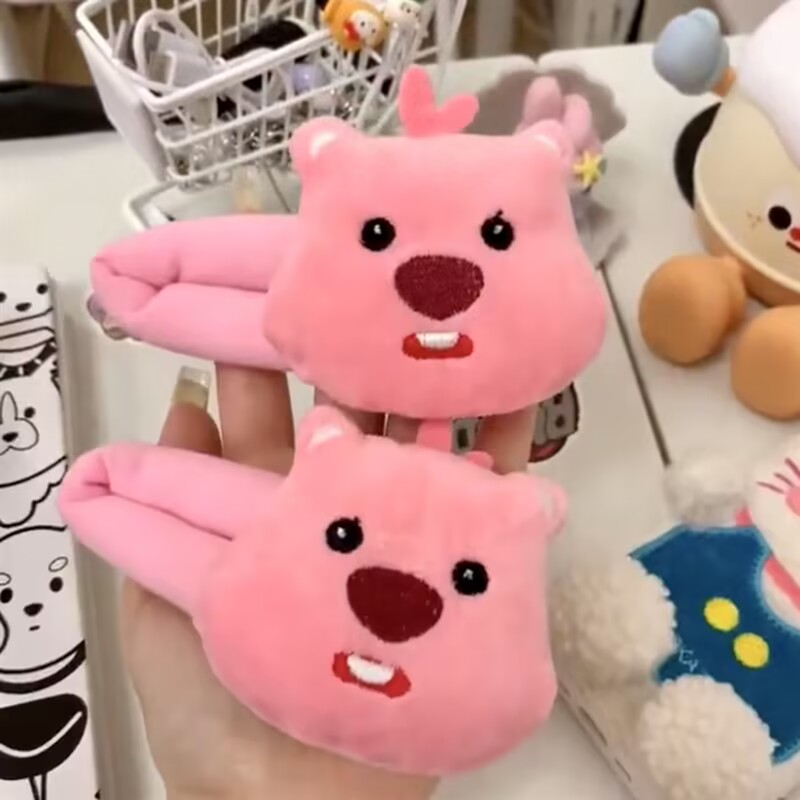 Kẹp Tóc ohaya Màu Hồng Bằng Lông Nhung Kích Thước Lớn bb Kẹp Tóc Dễ Thương Ngọt Ngào