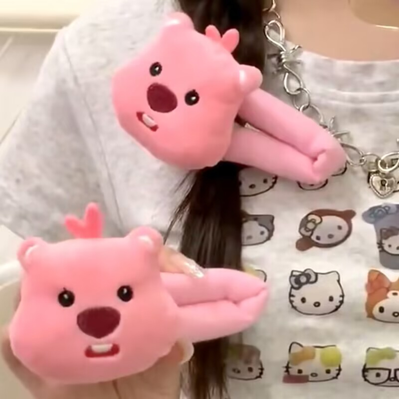 Kẹp Tóc ohaya Màu Hồng Bằng Lông Nhung Kích Thước Lớn bb Kẹp Tóc Dễ Thương Ngọt Ngào