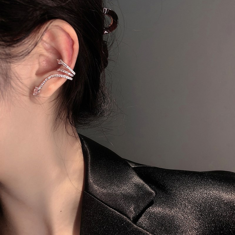 Bông Tai Mạ Bạc 925 Hình Rắn Đính Kim Cương Giả Thời Trang Hàn Quốc Cho Nữ