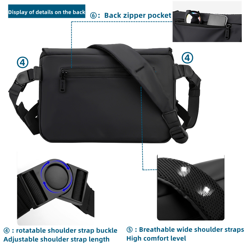 Kabohut Túi Đeo Vai Cỡ Lớn Chống Thấm Nước Thời Trang Cho Nam 9.7 inch ipad