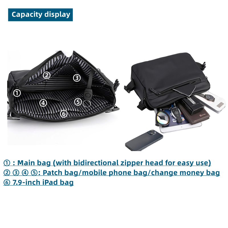 Kabohut Túi Đeo Vai Cỡ Lớn Chống Thấm Nước Thời Trang Cho Nam 9.7 inch ipad