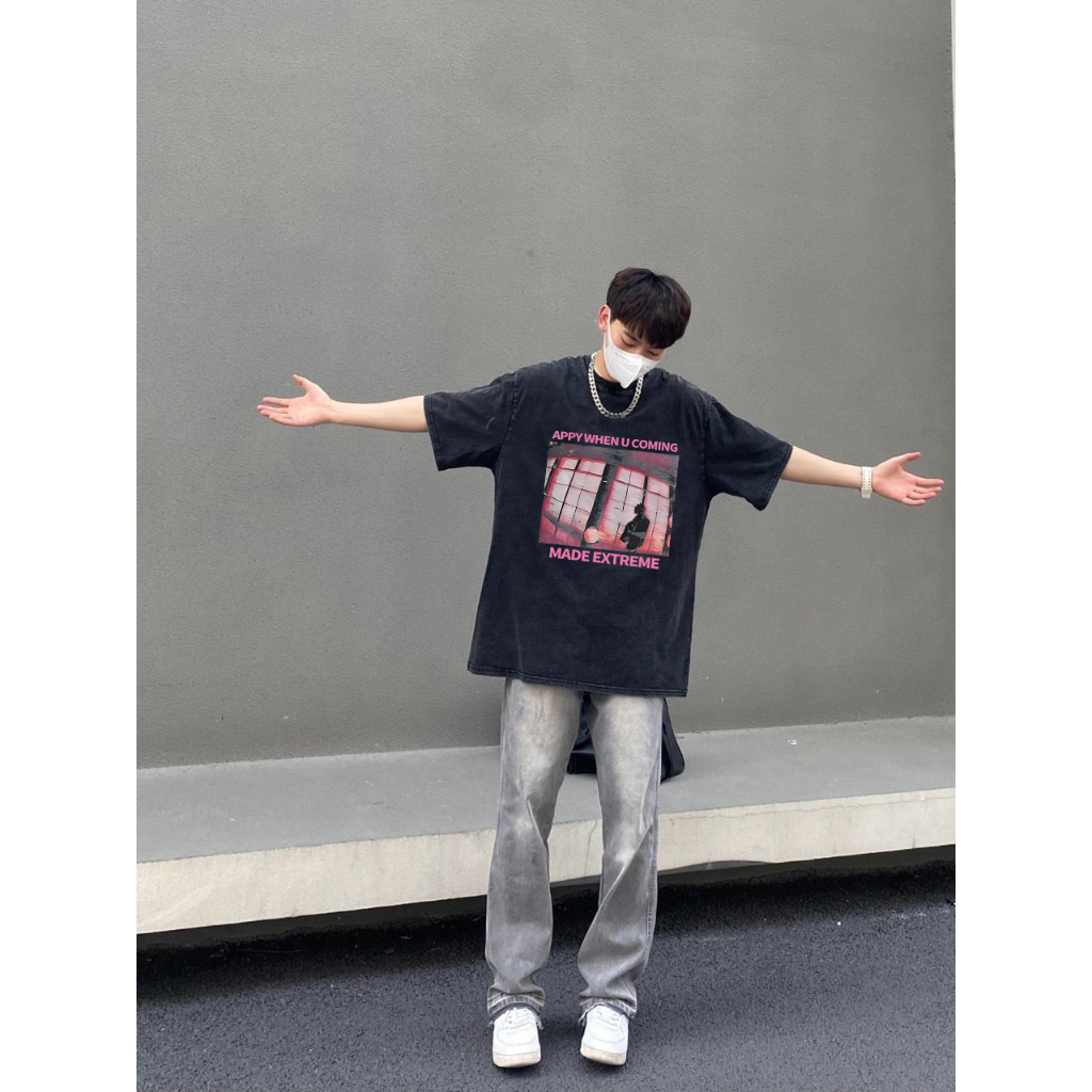 Áo Thun cotton Tay Ngắn Cổ Tròn Dáng Rộng In Hình Quả Lê Thời Trang