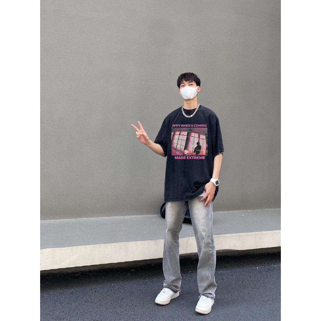 Áo Thun cotton Tay Ngắn Cổ Tròn Dáng Rộng In Hình Quả Lê Thời Trang