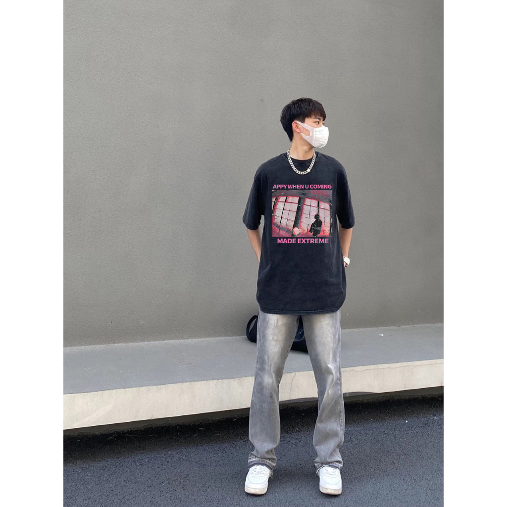 Áo Thun cotton Tay Ngắn Cổ Tròn Dáng Rộng In Hình Quả Lê Thời Trang