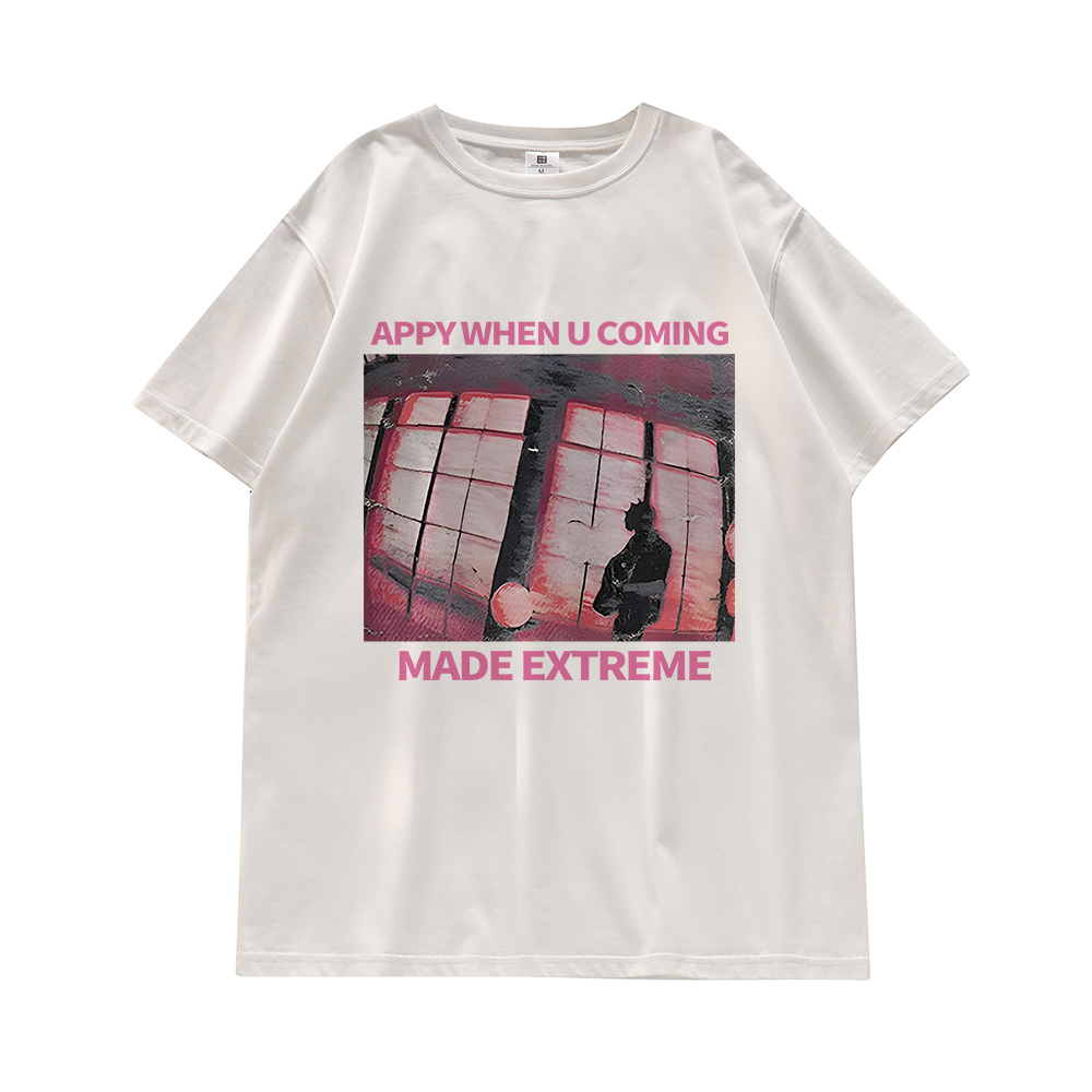 Áo Thun cotton Tay Ngắn Cổ Tròn Dáng Rộng In Hình Quả Lê Thời Trang