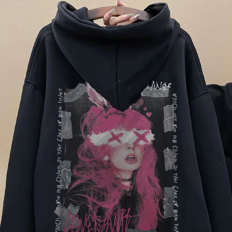 Áo hoodie nữ đen  form rộng local brand SALMO V0003 áo sweater unisex 100% cotton