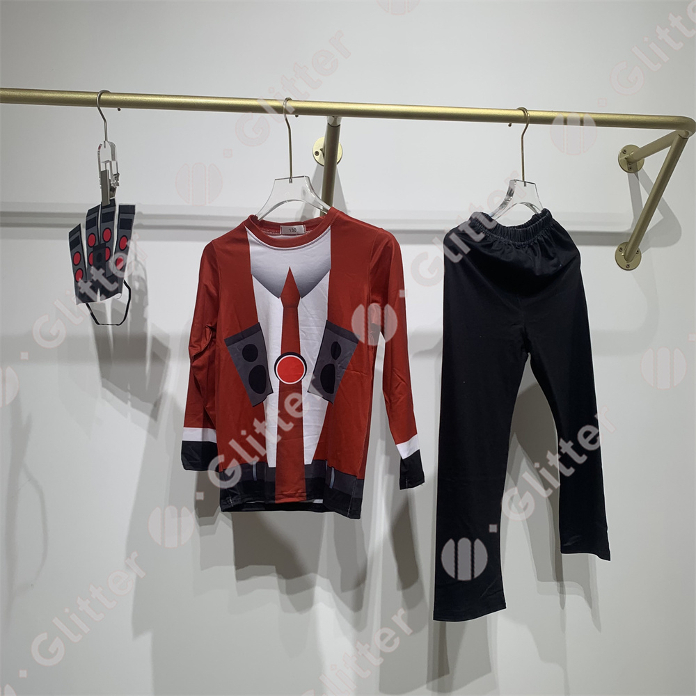 Skibidi Bộ Đồ Hóa Trang toilet Tay Dài + Loa tv + Quần Short Hóa Trang Kinh Dị Cho Bé Trai