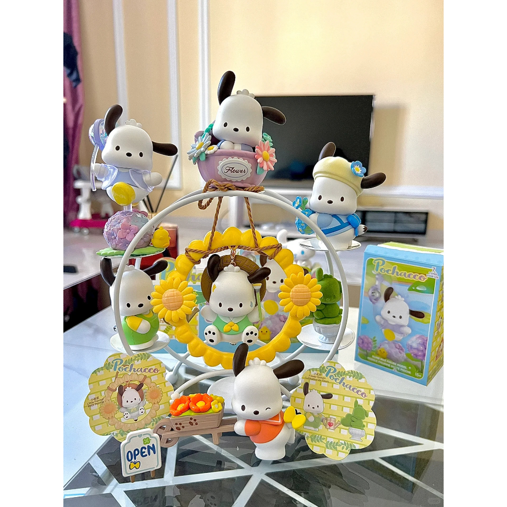 Sanrio Mô Hình miniso x miniso pochacco 6 Kiểu Dáng + 1 Hộp Bí Mật