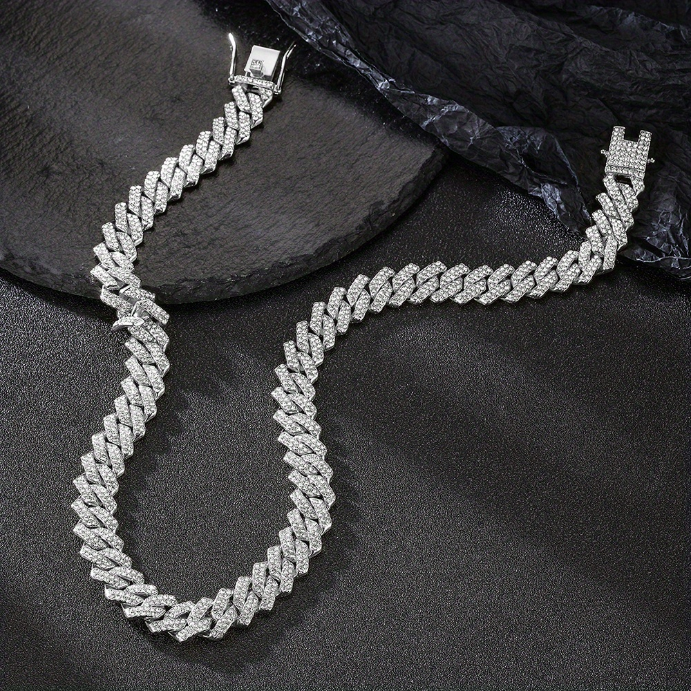 Dây Chuyền Hip Hop 13MM Đính Đá CZ Lấp Lánh Cho Nam