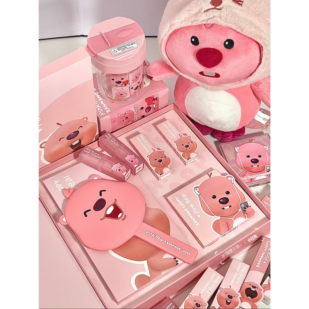 Son Môi Màu Hồng Gấu x zanmang loopy | Bảng Phấn Mắt Trang Điểm Chuyên Nghiệp