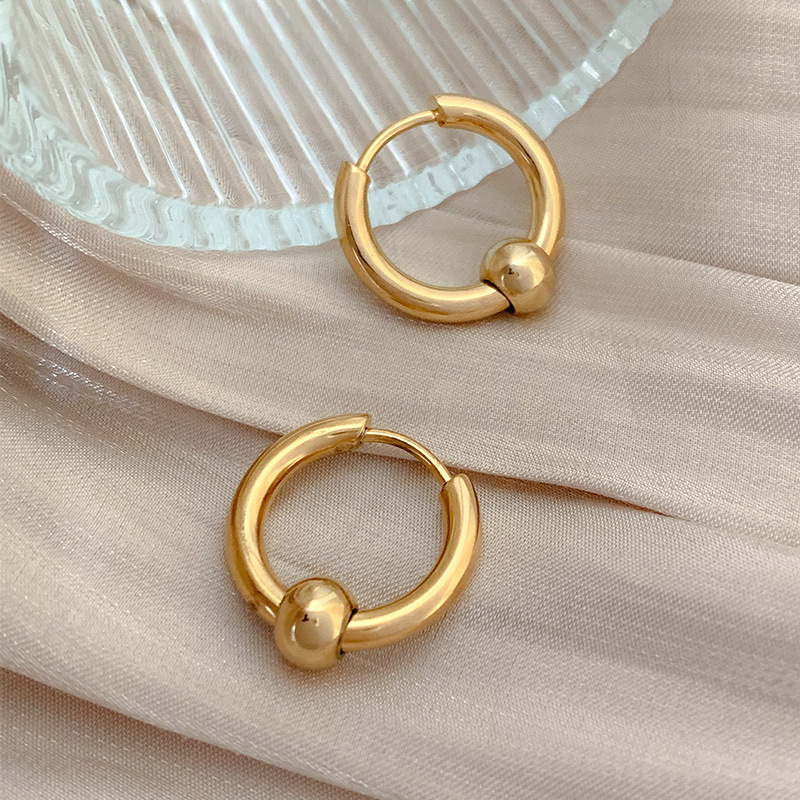 Khuyên Tai Tròn Mạ Vàng 18k Sang Trọng