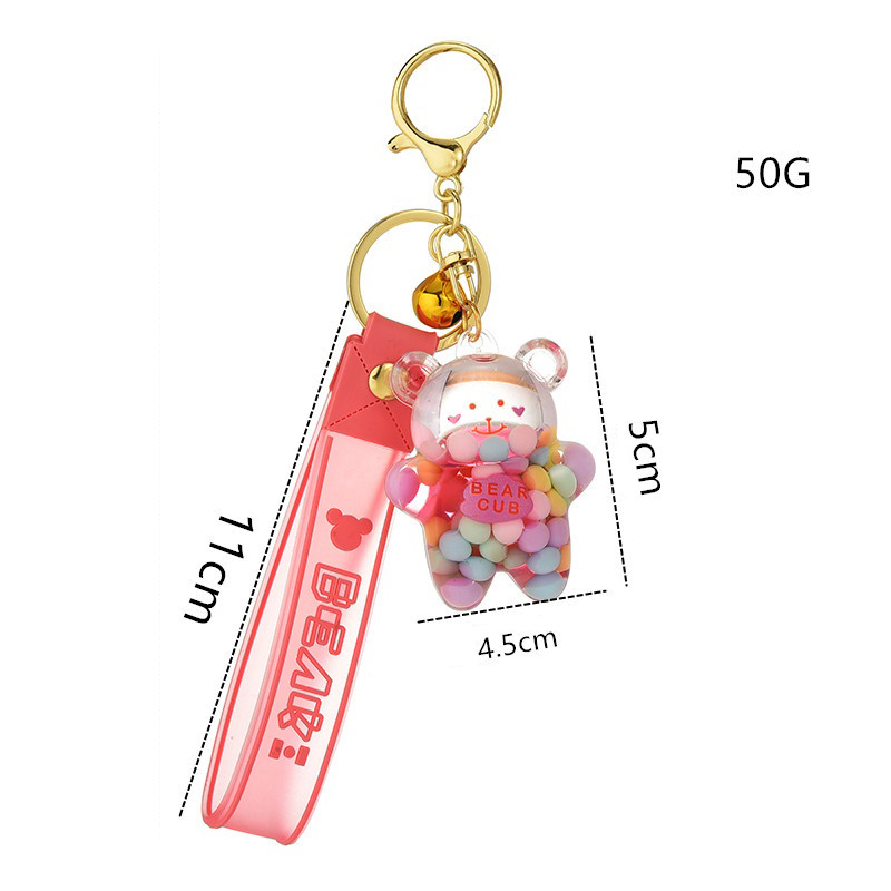 Móc Khóa Hình Gấu Hoạt Hình Màu Cầu Vồng Xinh Xắn