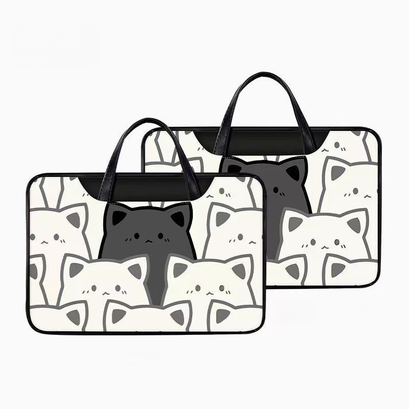 PU Waterproof Computer bag CARTOON CAT laptop bag 16 15 12 13.3inch 14 15.6 inches plus velvet Briefcase