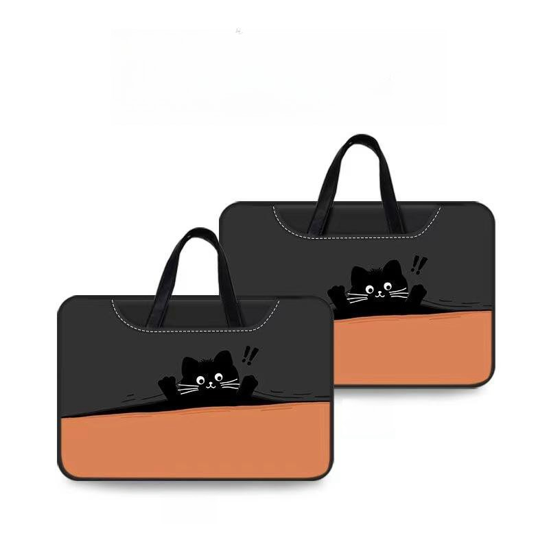 PU Waterproof Computer bag CARTOON CAT laptop bag 16 15 12 13.3inch 14 15.6 inches plus velvet Briefcase
