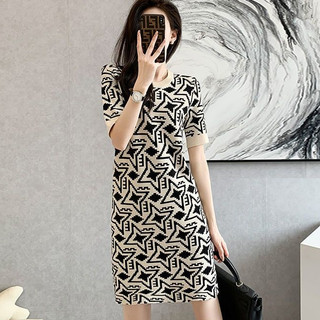 Yuewen Hoa Rỗng Dệt Kim Mùa Hè Nữ Pháp Cao Cấp Váy Sang Trọng