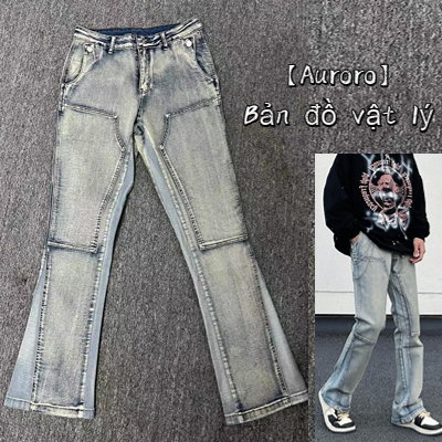 Quần ống loe jean phong cách Hàn Quốc quần jean ôm lưng cao unisex  quần jean đen nam denim Cao Cấp skinny jean nam