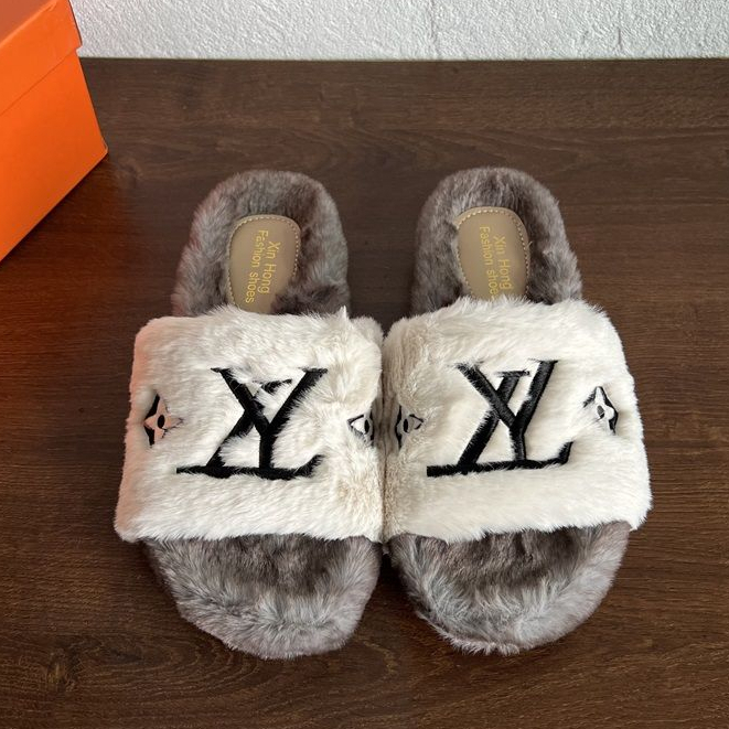 HHH Dép bông Dép Lông nữ dép bánh mì nữ đi trong nhà ĐẾ CAO SU  L V Tiện lợi Nhẹ Tinh tế Mềm mại FMR23936NO39Z230926