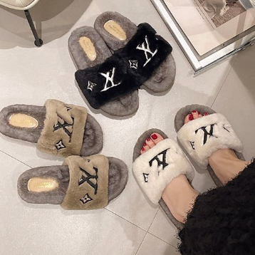 HHH Dép bông Dép Lông nữ dép bánh mì nữ đi trong nhà ĐẾ CAO SU  L V Tiện lợi Nhẹ Tinh tế Mềm mại FMR23936NO39Z230926