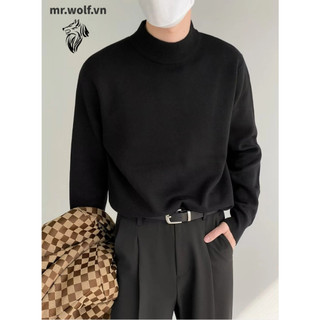 Áo sweater Dệt Kim Nam Hàn Quốc Thời Trang Trẻ Trung Phong Cách Áo Len Nam Cổ Tròn Trắng Giản Dị Cao Cấp Sweater Len Nam Màu Trơn