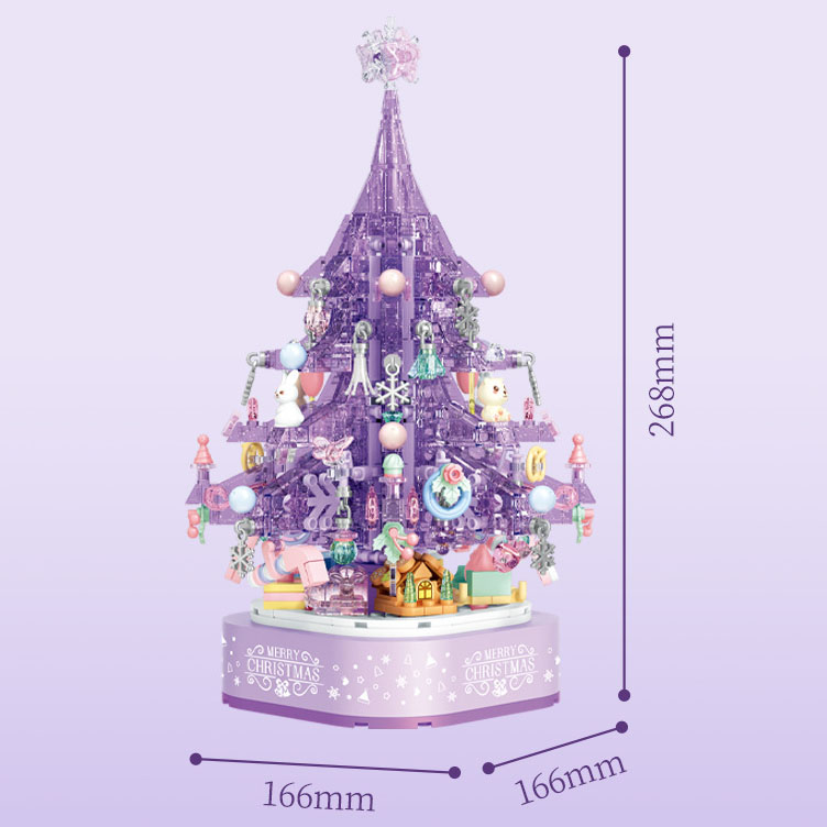 Bộ 729 Khối Xếp Hình Cây Thông Giáng Sinh Màu Tím Độc Đáo Cho Bé Và Người Lớn diy