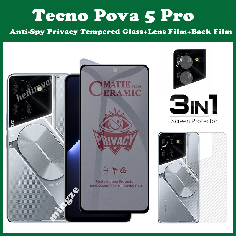 Tecno Kính Cường Lực Bảo Vệ Màn Hình Chống Nhìn Trộm Cho pova 5 pro 5g Kèm Phụ Kiện