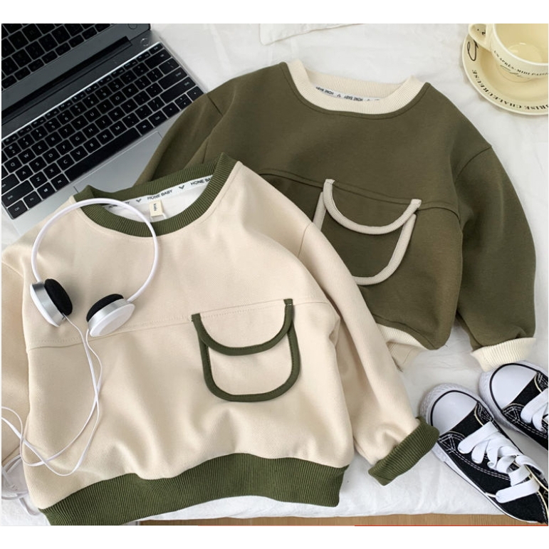 ~ Áo sweatshirt Thời Trang Mới 2023 Phong Cách Mới Dễ Phối Đồ Cho Bé Trai