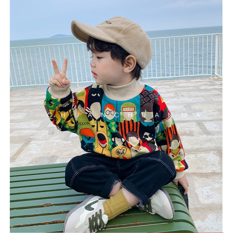 ~ Áo sweatshirt Thời Trang Mới 2023 Phong Cách Mới Dễ Phối Đồ Cho Bé Trai