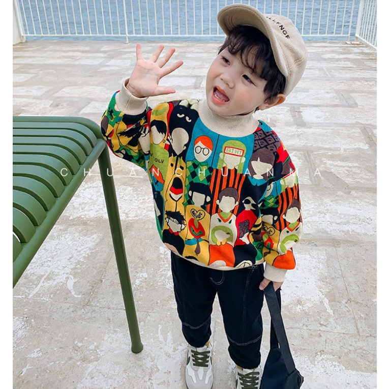 ~ Áo sweatshirt Thời Trang Mới 2023 Phong Cách Mới Dễ Phối Đồ Cho Bé Trai